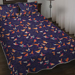 Colorful Origami Bird Pattern Print Quilt Bed Set