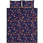 Colorful Origami Bird Pattern Print Quilt Bed Set