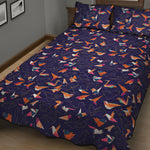 Colorful Origami Bird Pattern Print Quilt Bed Set