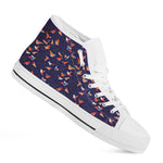 Colorful Origami Bird Pattern Print White High Top Shoes