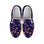 Colorful Origami Bird Pattern Print White Slip On Shoes