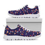 Colorful Origami Bird Pattern Print White Sneakers