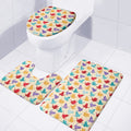 Colorful Origami Crane Pattern Print 3 Piece Bath Mat Set