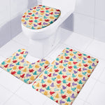 Colorful Origami Crane Pattern Print 3 Piece Bath Mat Set