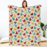 Colorful Origami Crane Pattern Print Blanket