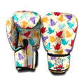Colorful Origami Crane Pattern Print Boxing Gloves