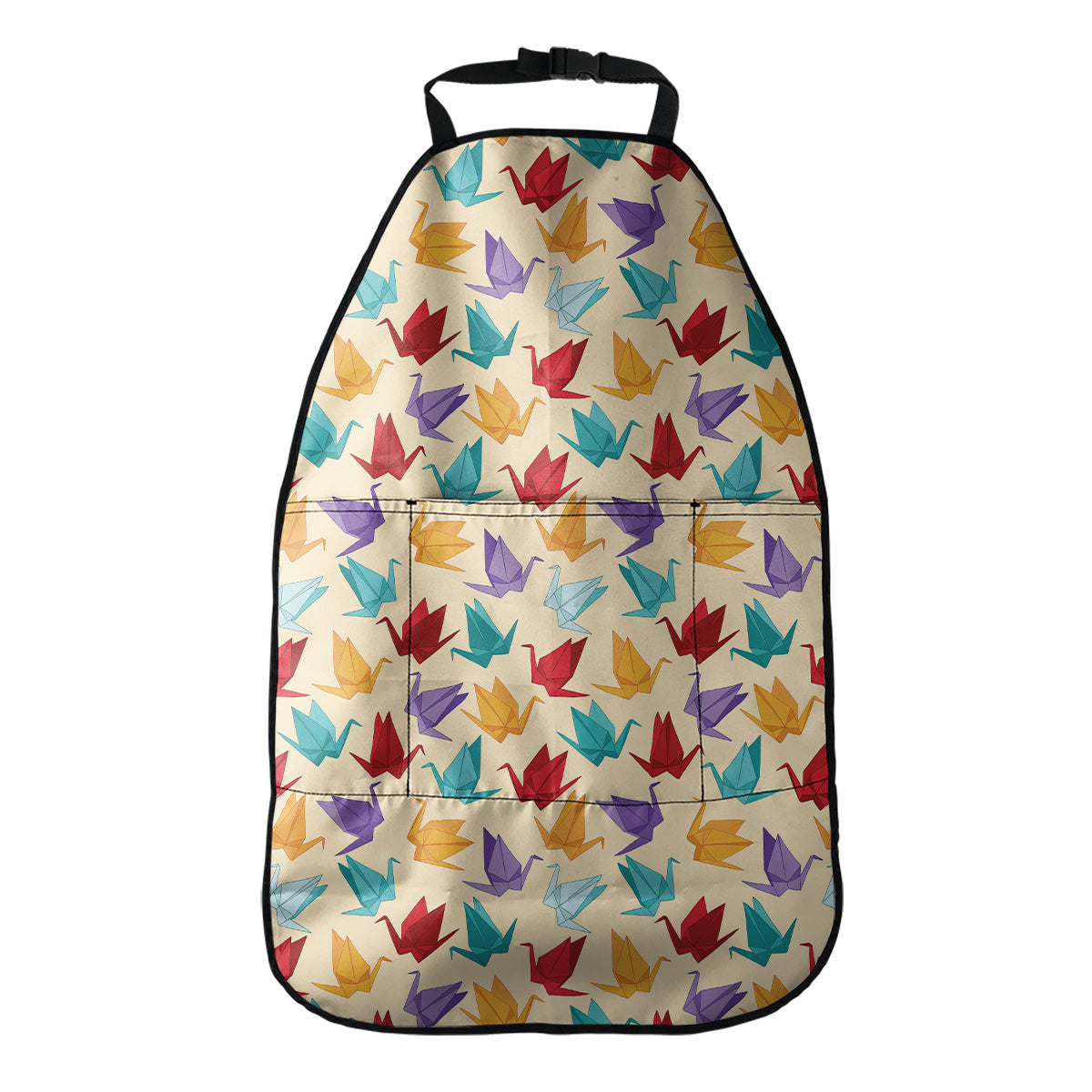Colorful Origami Crane Pattern Print Car Seat Organizers