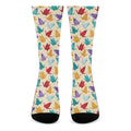 Colorful Origami Crane Pattern Print Crew Socks