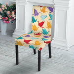Colorful Origami Crane Pattern Print Dining Chair Slipcover