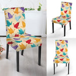 Colorful Origami Crane Pattern Print Dining Chair Slipcover
