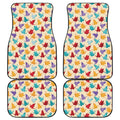 Colorful Origami Crane Pattern Print Front and Back Car Floor Mats