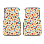 Colorful Origami Crane Pattern Print Front Car Floor Mats
