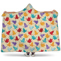 Colorful Origami Crane Pattern Print Hooded Blanket