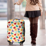 Colorful Origami Crane Pattern Print Luggage Cover