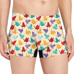 Colorful Origami Crane Pattern Print Men's Boxer Briefs