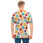 Colorful Origami Crane Pattern Print Men's T-Shirt