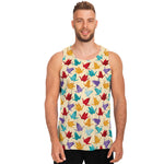 Colorful Origami Crane Pattern Print Men's Tank Top