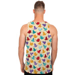 Colorful Origami Crane Pattern Print Men's Tank Top