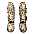 Colorful Origami Crane Pattern Print Muay Thai Shin Guards