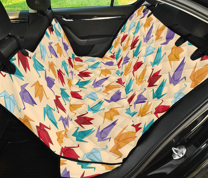 Colorful Origami Crane Pattern Print Pet Car Back Seat Cover