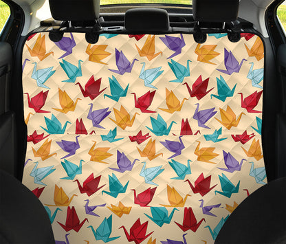 Colorful Origami Crane Pattern Print Pet Car Back Seat Cover