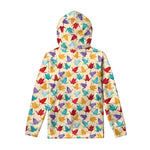 Colorful Origami Crane Pattern Print Pullover Hoodie