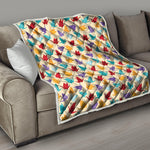 Colorful Origami Crane Pattern Print Quilt