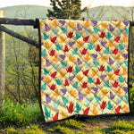 Colorful Origami Crane Pattern Print Quilt