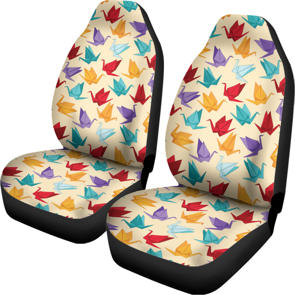 Colorful Origami Crane Pattern Print Universal Fit Car Seat Covers