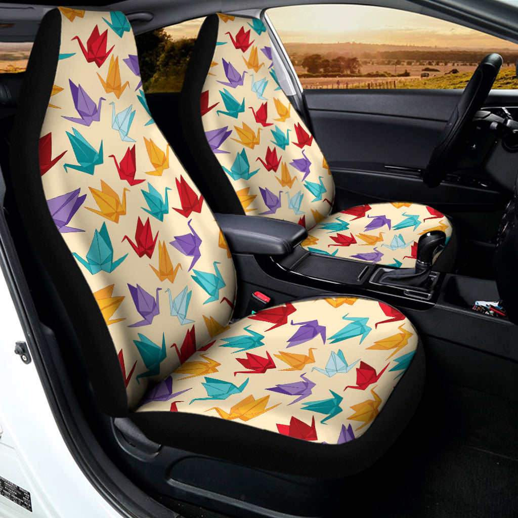 Colorful Origami Crane Pattern Print Universal Fit Car Seat Covers