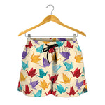 Colorful Origami Crane Pattern Print Women's Shorts