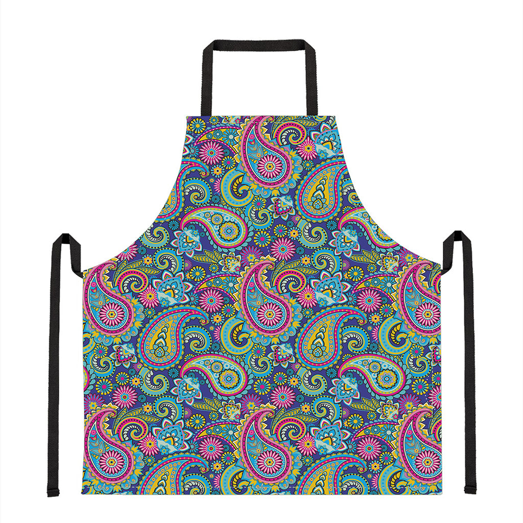Colorful Paisley Pattern Print Apron