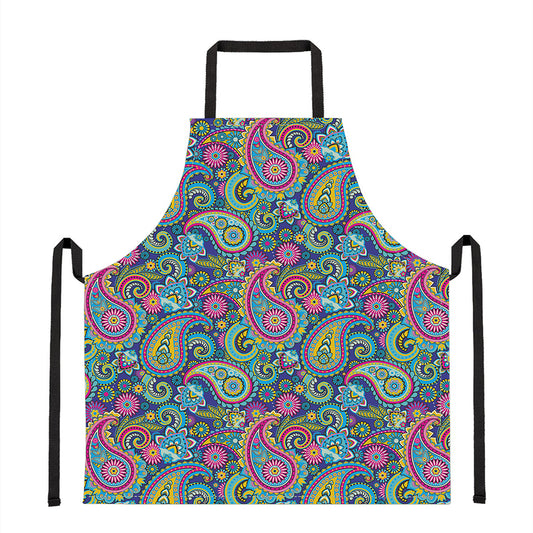 Colorful Paisley Pattern Print Apron