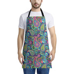 Colorful Paisley Pattern Print Apron