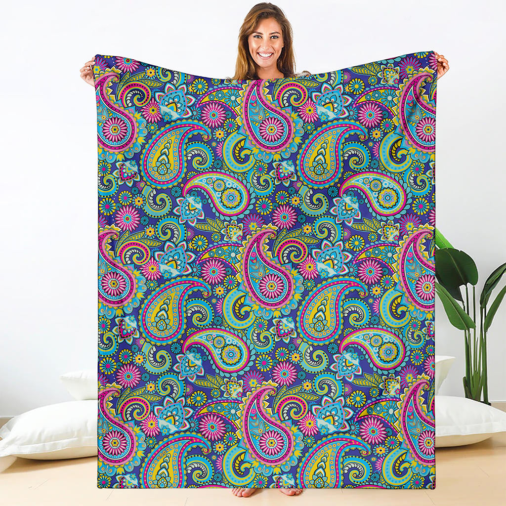 Colorful Paisley Pattern Print Blanket