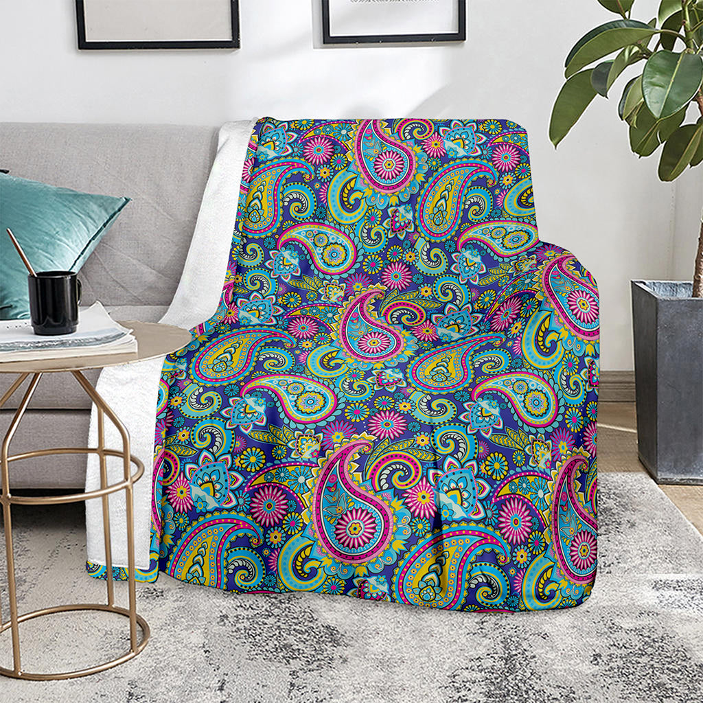 Colorful Paisley Pattern Print Blanket