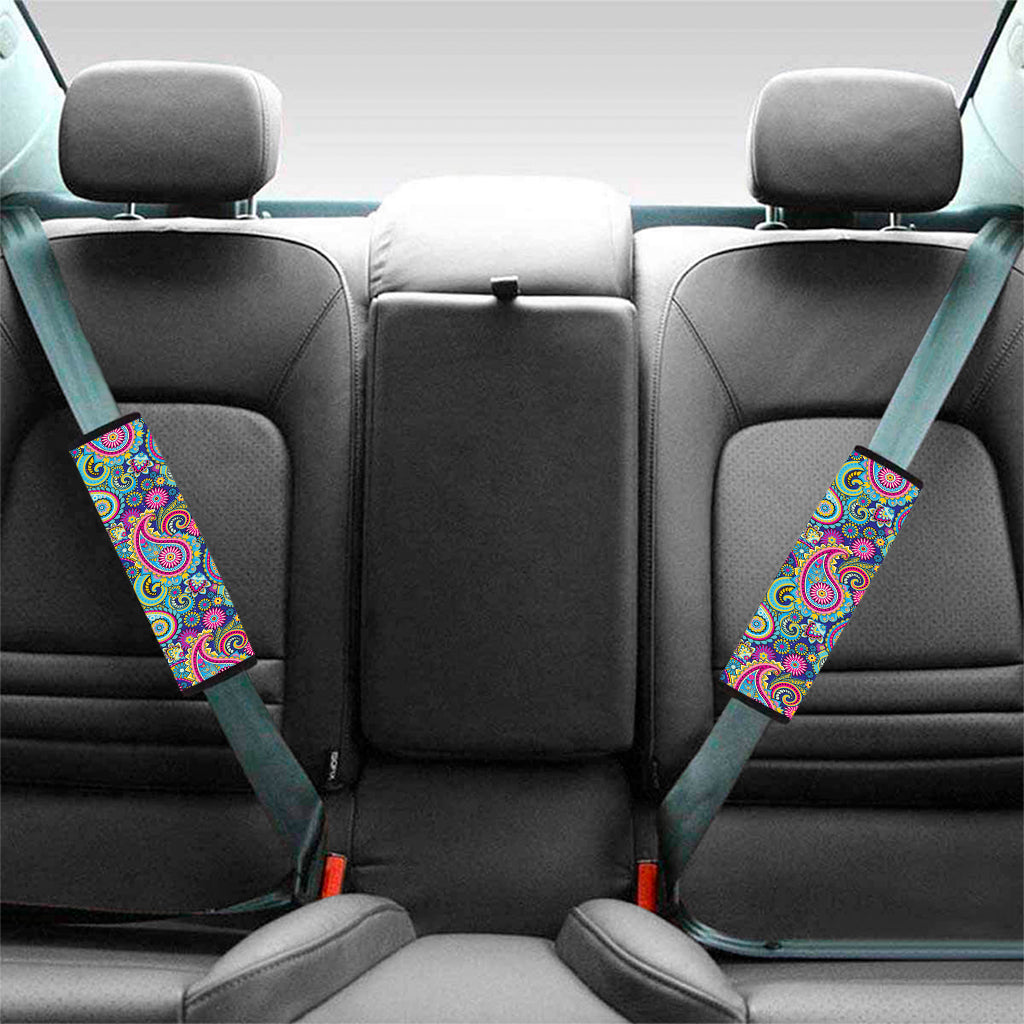 Colorful Paisley Pattern Print Car Seat Belt Covers