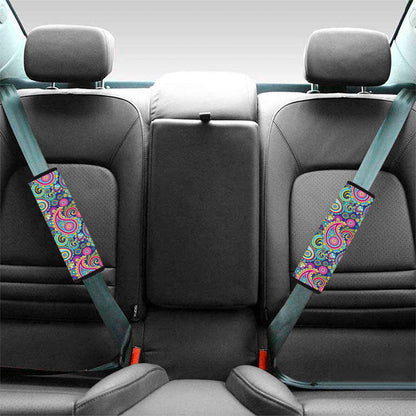 Colorful Paisley Pattern Print Car Seat Belt Covers