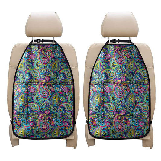 Colorful Paisley Pattern Print Car Seat Organizers
