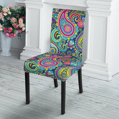 Colorful Paisley Pattern Print Dining Chair Slipcover