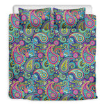 Colorful Paisley Pattern Print Duvet Cover Bedding Set