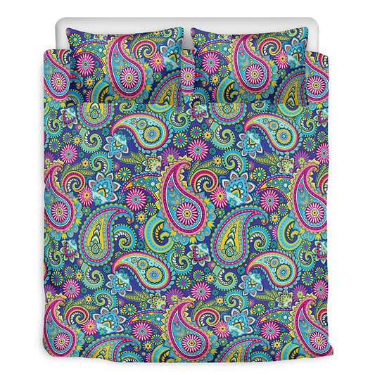 Colorful Paisley Pattern Print Duvet Cover Bedding Set