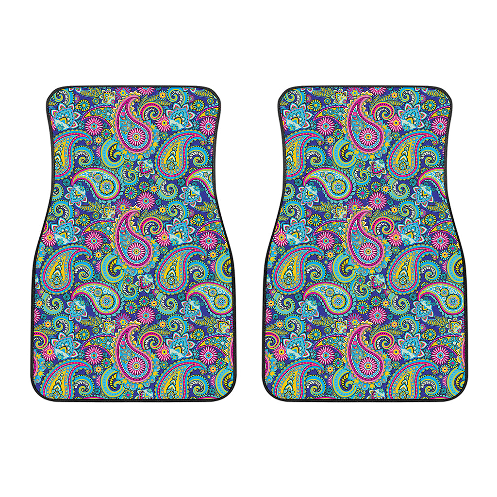 Colorful Paisley Pattern Print Front Car Floor Mats