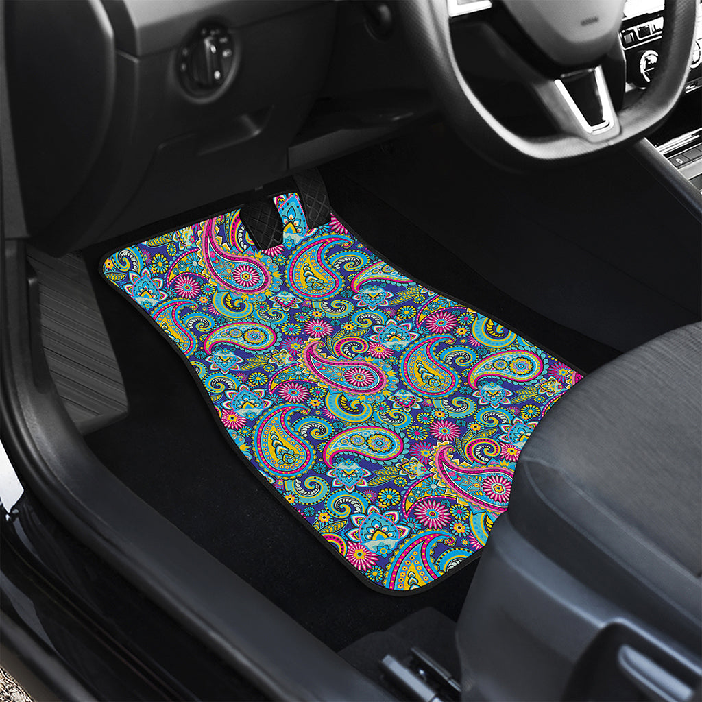 Colorful Paisley Pattern Print Front Car Floor Mats