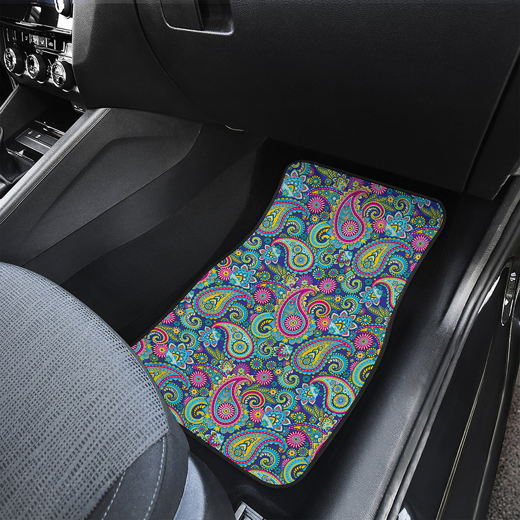 Colorful Paisley Pattern Print Front Car Floor Mats