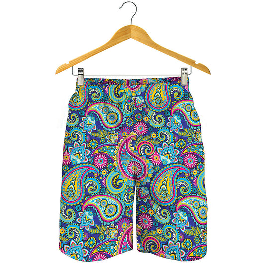 Colorful Paisley Pattern Print Men's Shorts