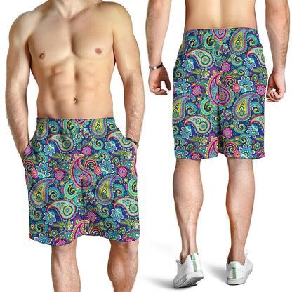 Colorful Paisley Pattern Print Men's Shorts