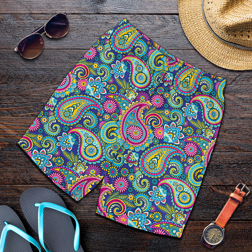 Colorful Paisley Pattern Print Men's Shorts