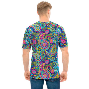 Colorful Paisley Pattern Print Men's T-Shirt