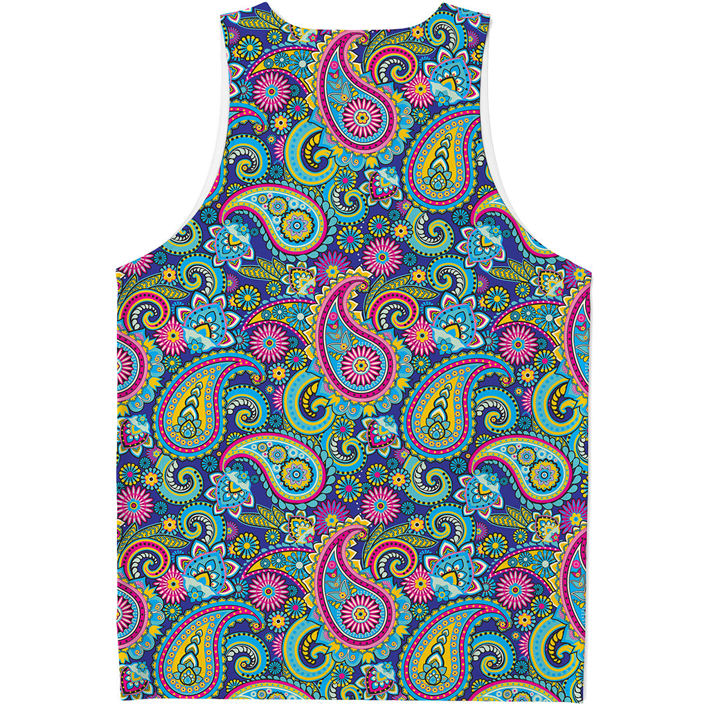 Colorful Paisley Pattern Print Men's Tank Top